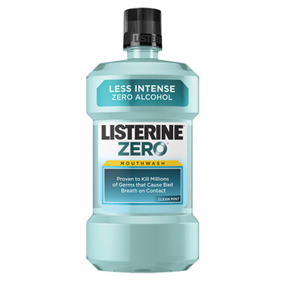 Listerine Zero Clean Mint Mouthwash 1.5 liters - 6/cs. Low intensity, alcohol-free mouthwash