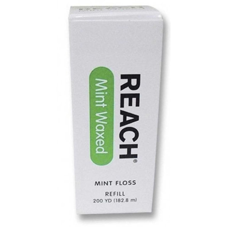 Reach Waxed Mint Dental Floss 200 yard Refill 1/Box Net32