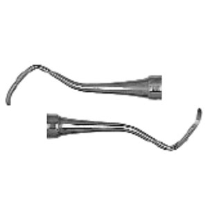 J&J Instruments #2 double end Goldman-Fox curette with regular handle