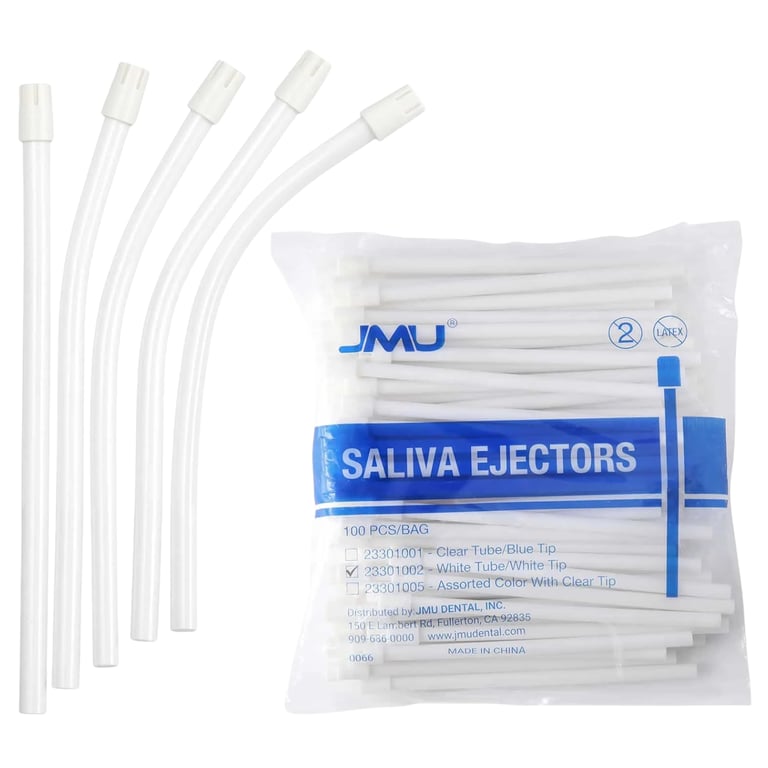 JMU PVC Saliva Ejector, White Tube / White Tip, 1