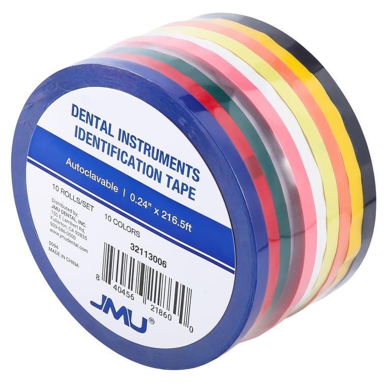 JMU 0.24" x 216.5ft Autoclavable Instrument Identification Tape, Assorted Colors, 10/Pk. Organizes