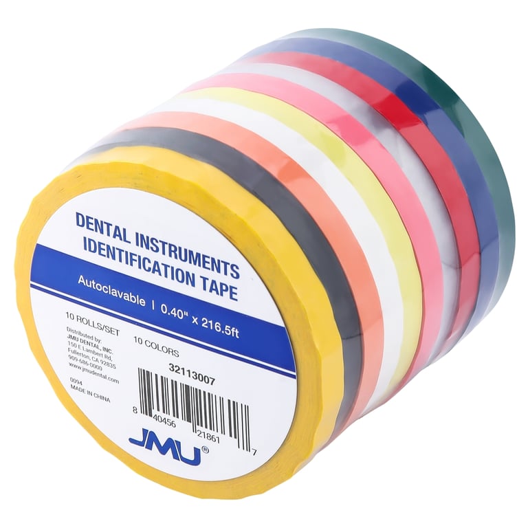 JMU 0.40" x 216.5ft Autoclavable Instrument Identification Tape, Assorted Colors, 10/Pk. Organizes