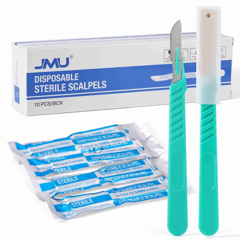 JMU #10 Disposable Scalpel, Green, Sterile, 10/Pk