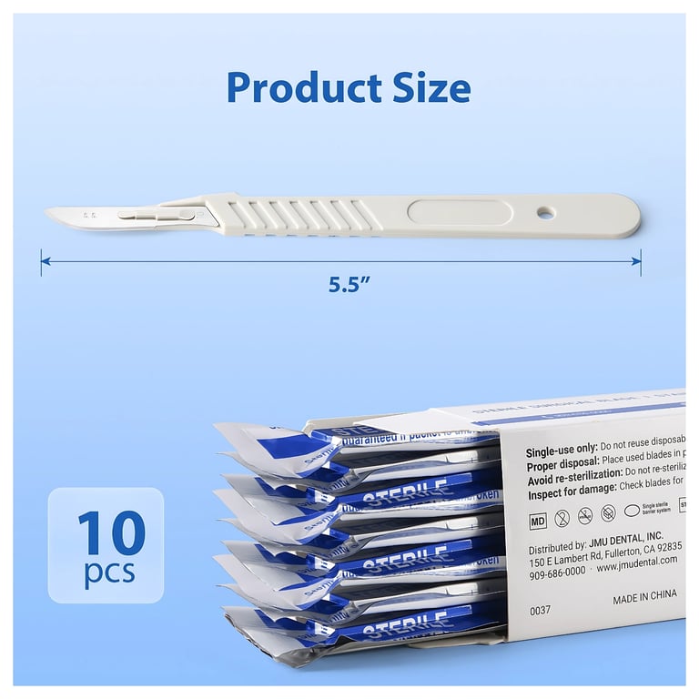 JMU #10 Disposable Sterile Scalpel, 10/Pk