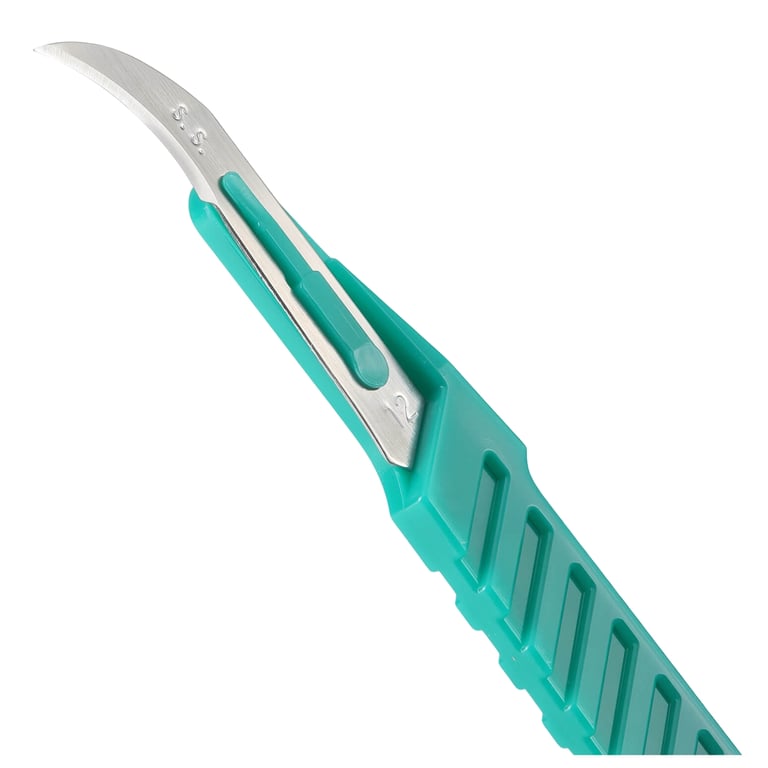 JMU #12 Disposable Scalpel, Green, Sterile, 10/Pk