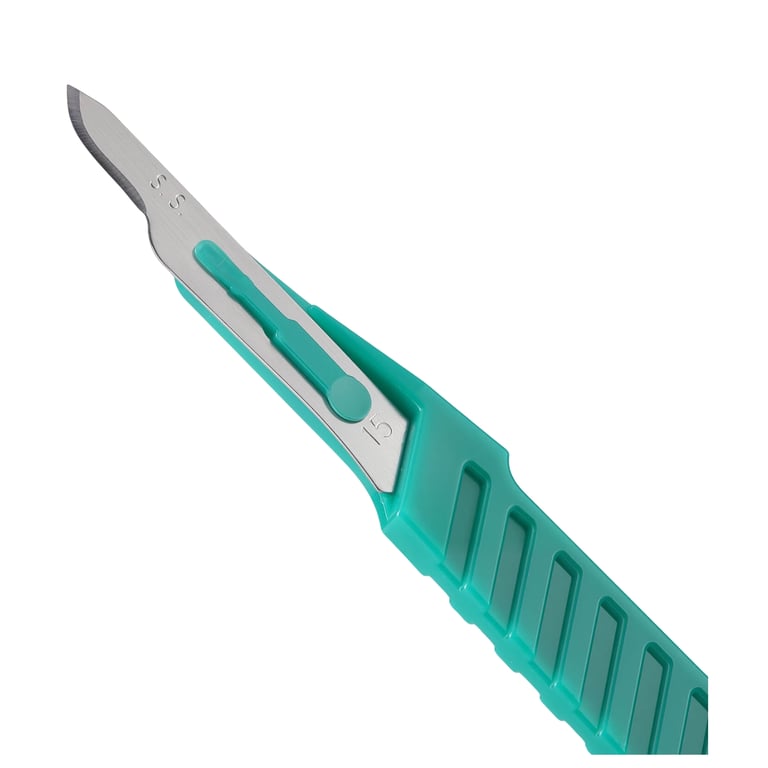 JMU #15 Disposable Scalpel, Green, Sterile, 10/Pk
