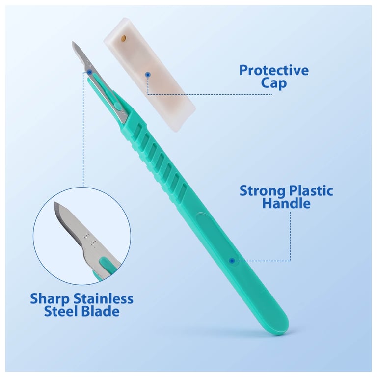 JMU #15 Disposable Scalpel, Green, Sterile, 10/Pk