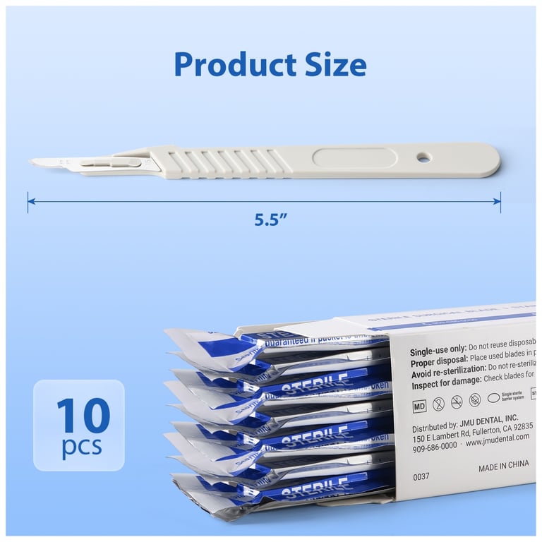 JMU #15 Disposable Sterile Scalpels, 10/Pk
