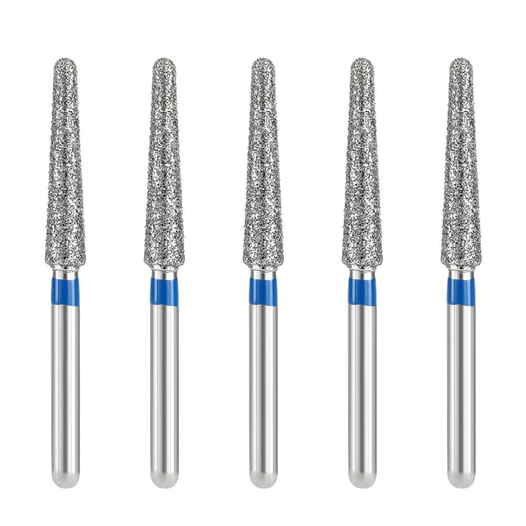 JMU Diamond Burs, FG #856L-023, Medium Grit, Long Round End Taper, 5/Pk. Made from high-quality