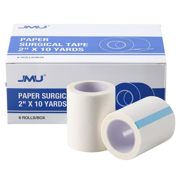 JMU 2" x 10yd Paper Surgical Tape, 6/Pk. Secures wound dressings and external gauze matrices