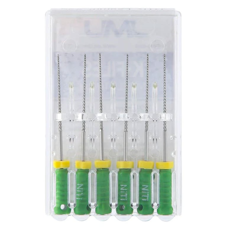 JMU K-Files, 28mm, #35, Nickel Titanium, 6/Pk. Good flexibility and fracture resistance. Hand use