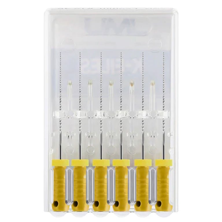 JMU Stainless Steel K-Files, 21mm, #20 Yellow, 6/