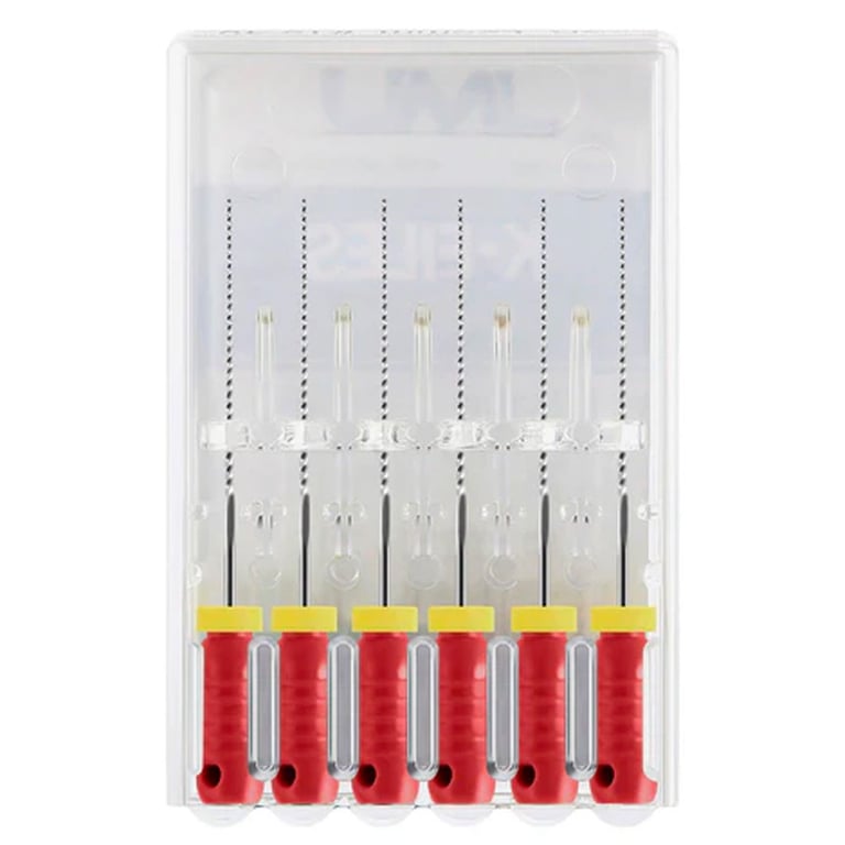 JMU Stainless Steel K-Files, 21mm, #25 Red, 6/Pk