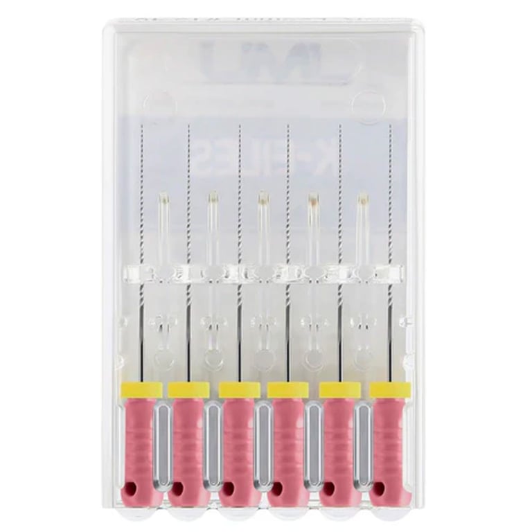 JMU Stainless Steel K-Files, 31mm, #06 Pink, 6/Pk. Designed for flexibility and fracture