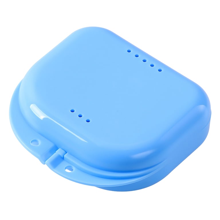 JMU 3.11 x 3.07 x 1.14in. Plastic Orthodontic Retainer Box, Light Blue, 150/Pk. Injection-molded