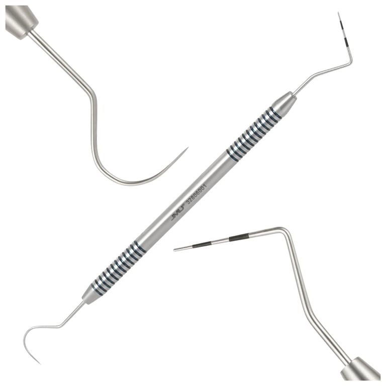 JMU 4.13" Double Ended Explorer/Probe, 1/Pk. Made of stainless steel and features a textured