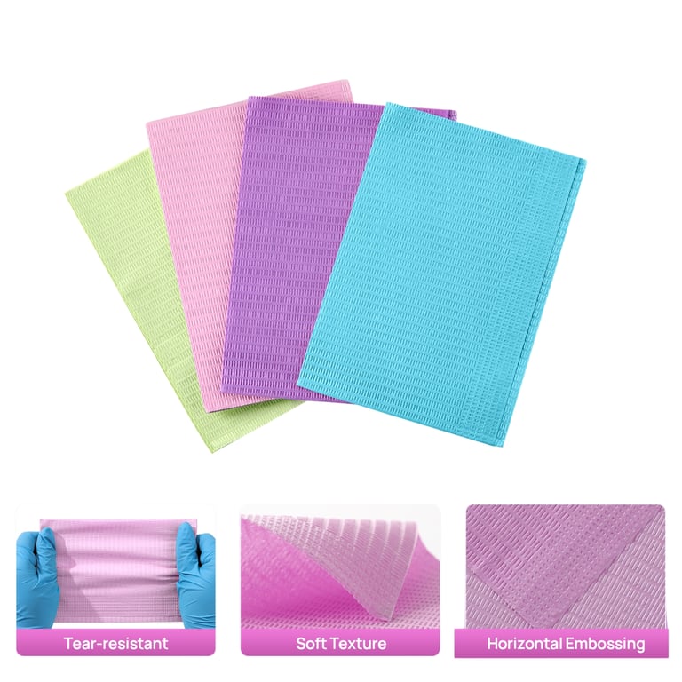 JMU 13" x 18" Patient Bibs, 3-Ply Paper/1-Ply Pol