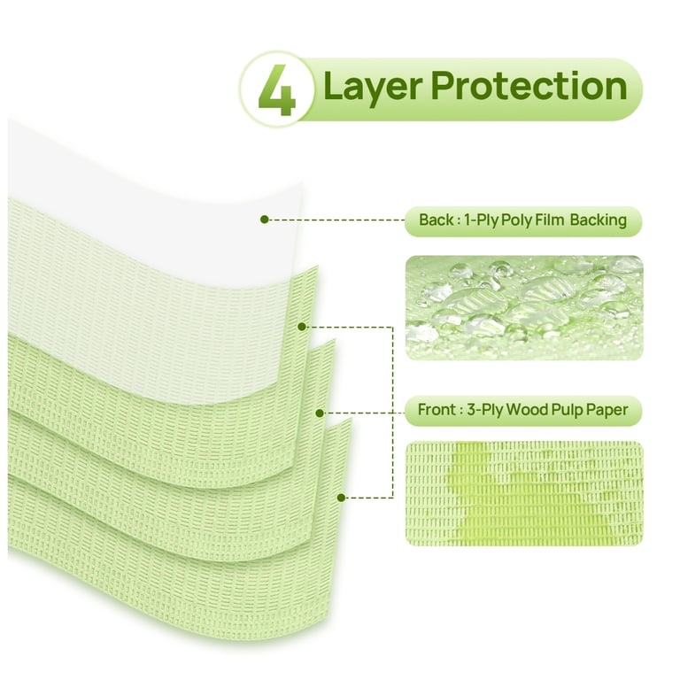 JMU 13" x 18" Patient Bibs, 3-Ply Paper/1-Ply Pol