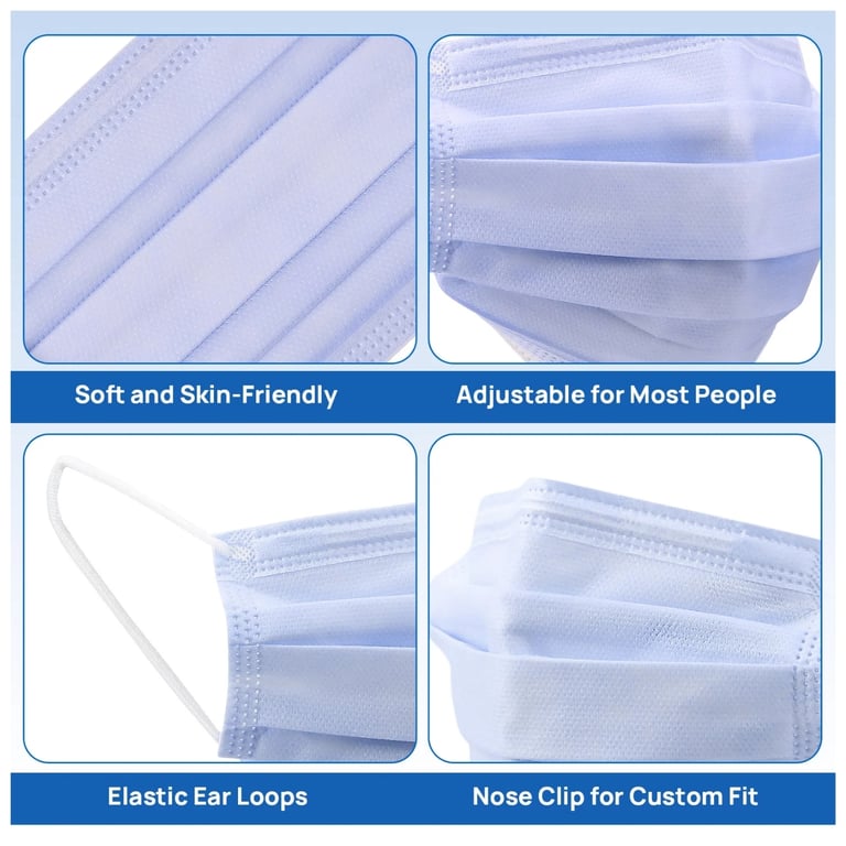 JMU 4-Ply ASTM Level 3 Medical Masks, Purple, Adu