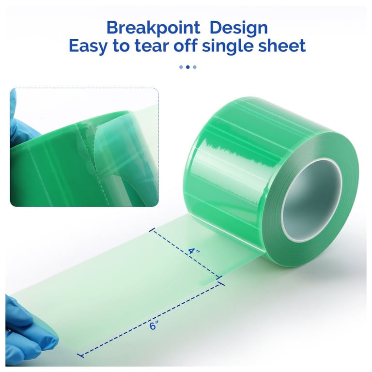 JMU 4" x 6" Barrier Film, Green, 1200/Sheets W/Si