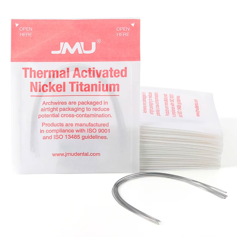 JMU Thermal Activated Nickel Titanium Archwire, Natural, Rectangular
