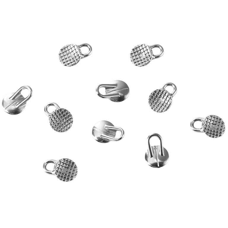 thumbnail image 2 of 2 Pcs Dental Orthodontic Golden Lingual Buttons – Round Mesh Base With Traction Chain 2 of 5