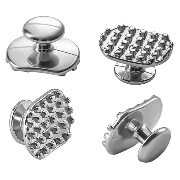 JMU Bondable Monoblock Lingual Buttons, Stainless Steel, Rectangular, 50/Pk. Milled as one piece
