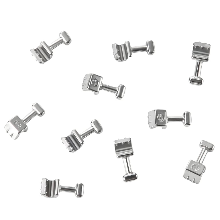 JMU Crimpable Hooks, Square, 2.1 mm, 10/Pk. Made from high-quality metal, medical stainless steel