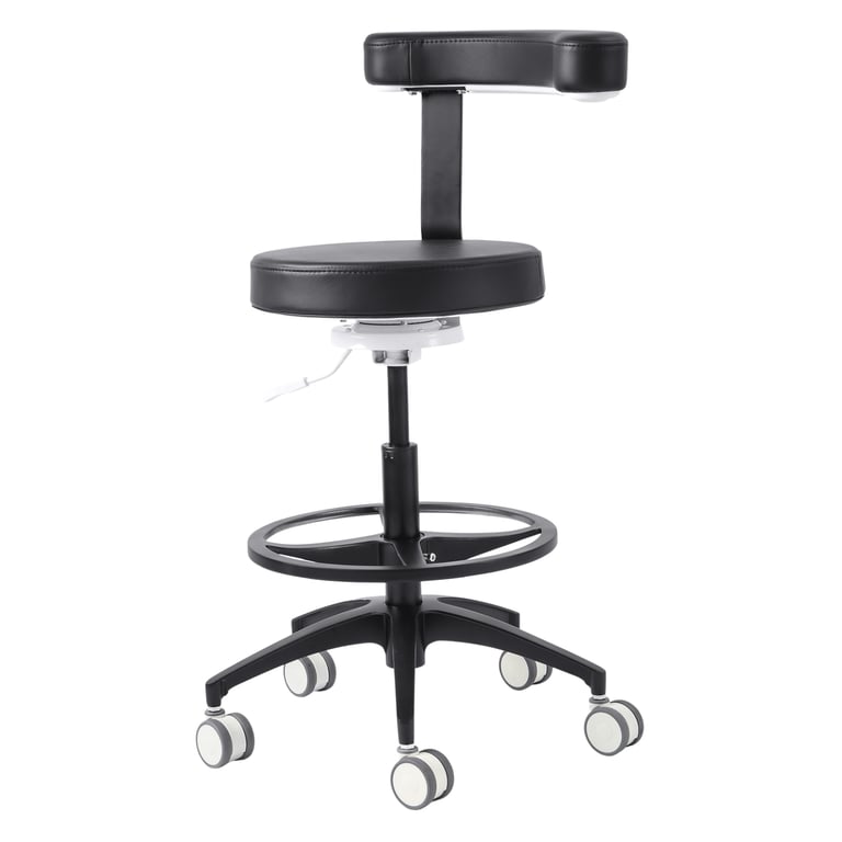 JMU Dental Assistant Stool, Black, 1/Pk. Ergonomic operatory stool featuring a high-density memory