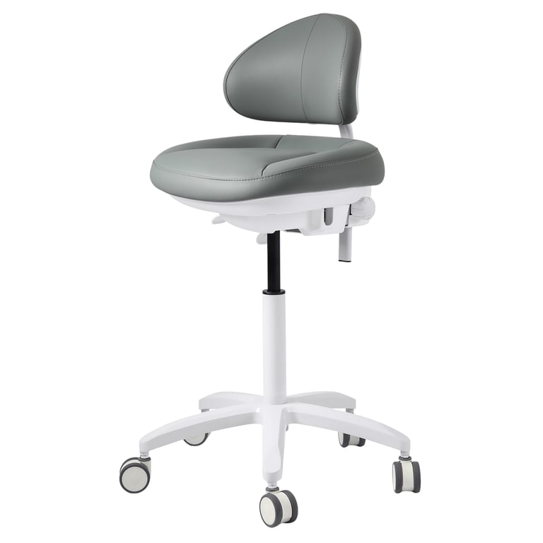 JMU Dental Doctor Stool, Gray, 1/Pk. Ergonomic operatory stool featuring a high-density memory