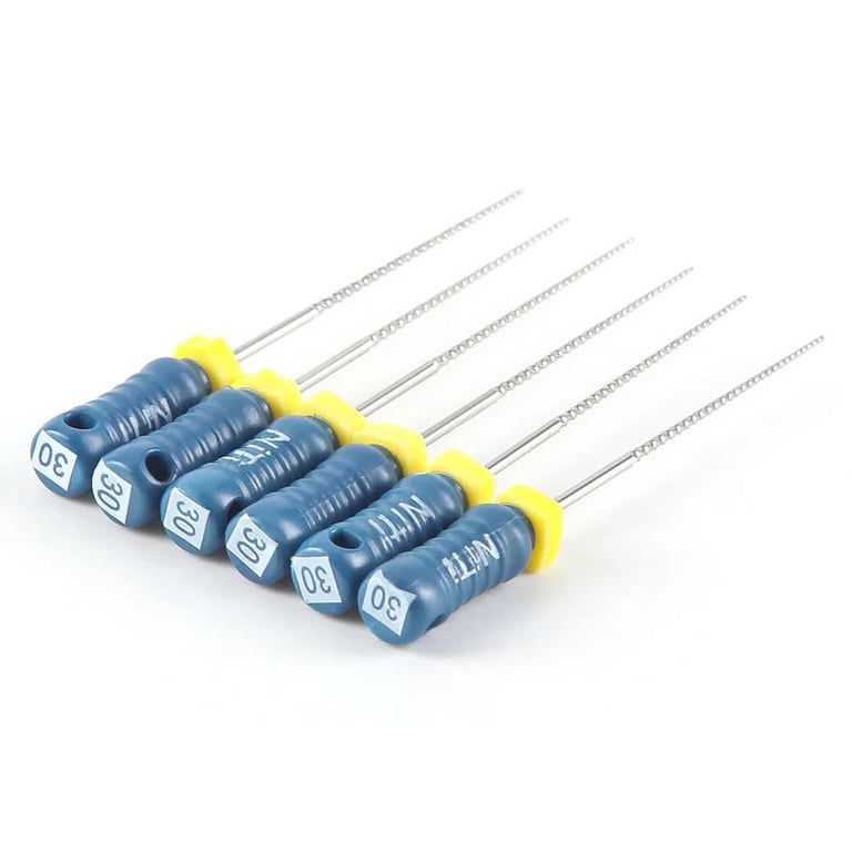 JMU K-Files, 25mm, #30, Nickel Titanium, 6/Pk. Non-sterilized Packing. Hand use files with fixed