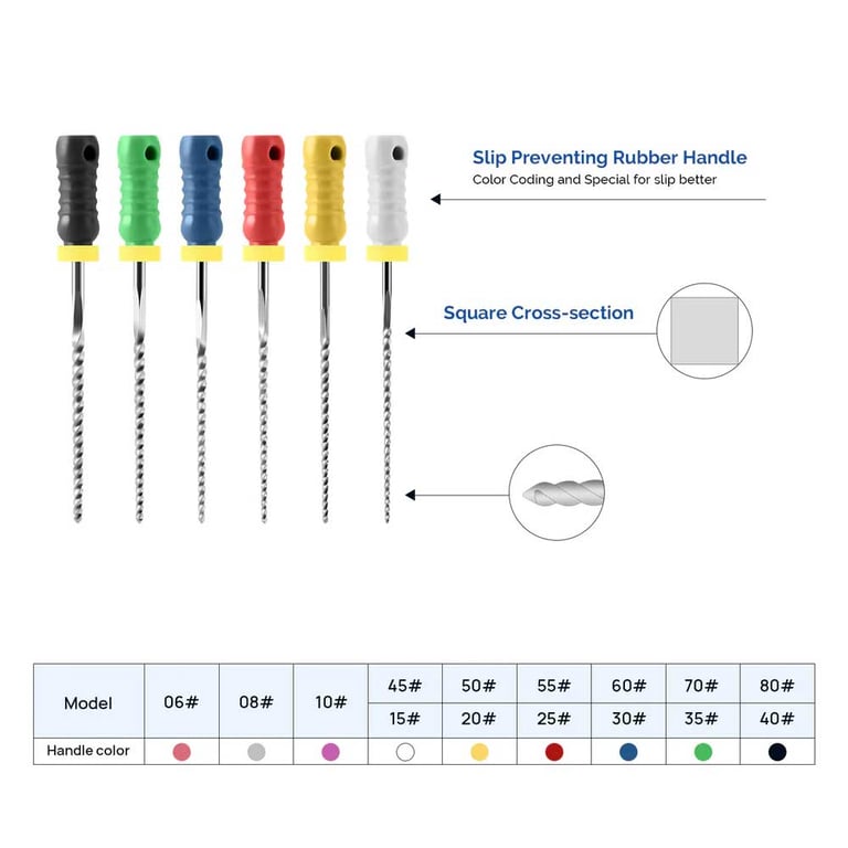 JMU Stainless Steel K-Files, 21mm, #15 White, 6/P