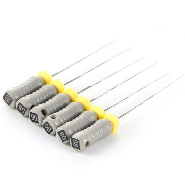 JMU Stainless Steel K-Files, 21mm, #08 Gray, 6/Pk. Designed for flexibility and fracture