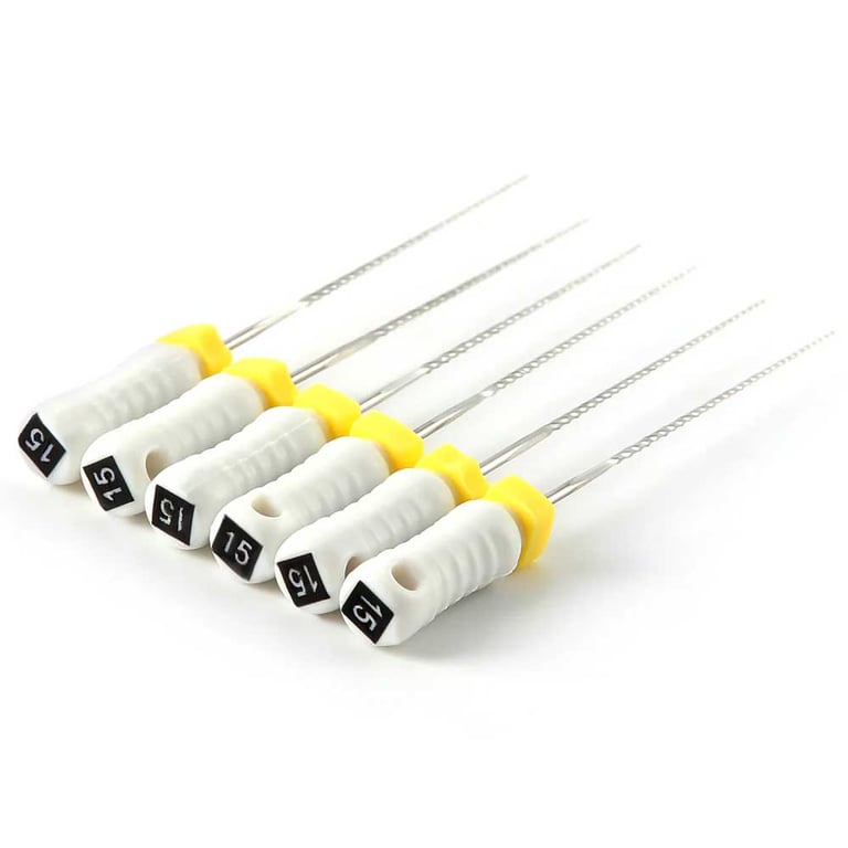 JMU Stainless Steel K-Files, 21mm, #15 White, 6/Pk. Designed for flexibility and fracture