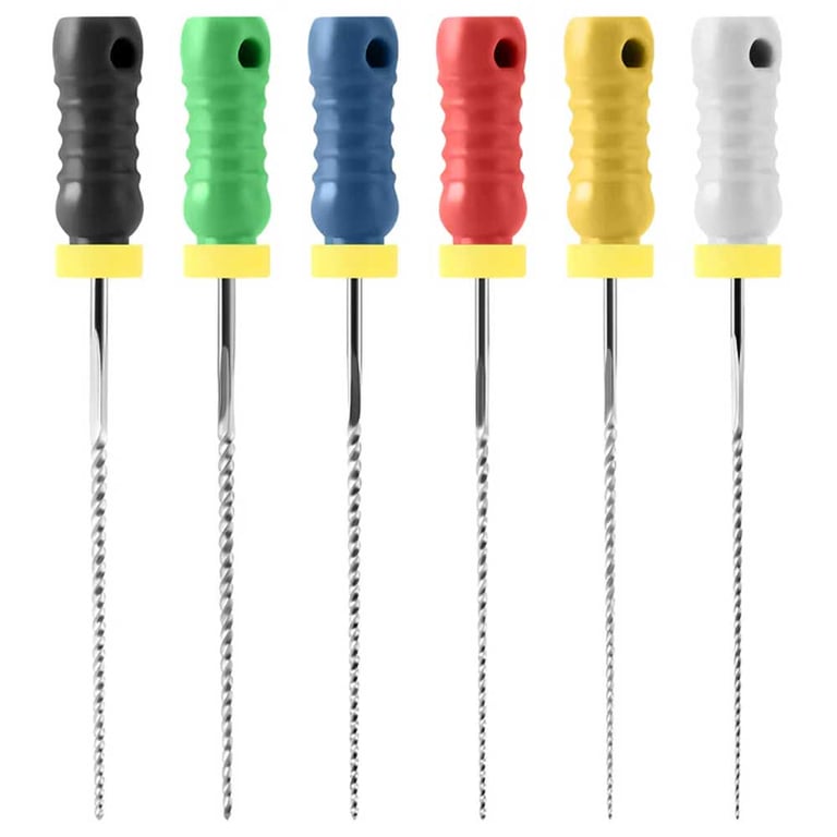 JMU Stainless Steel K-Files, 25mm, #15-#40, 6/Pk. High quality hand use files with fixed plastic