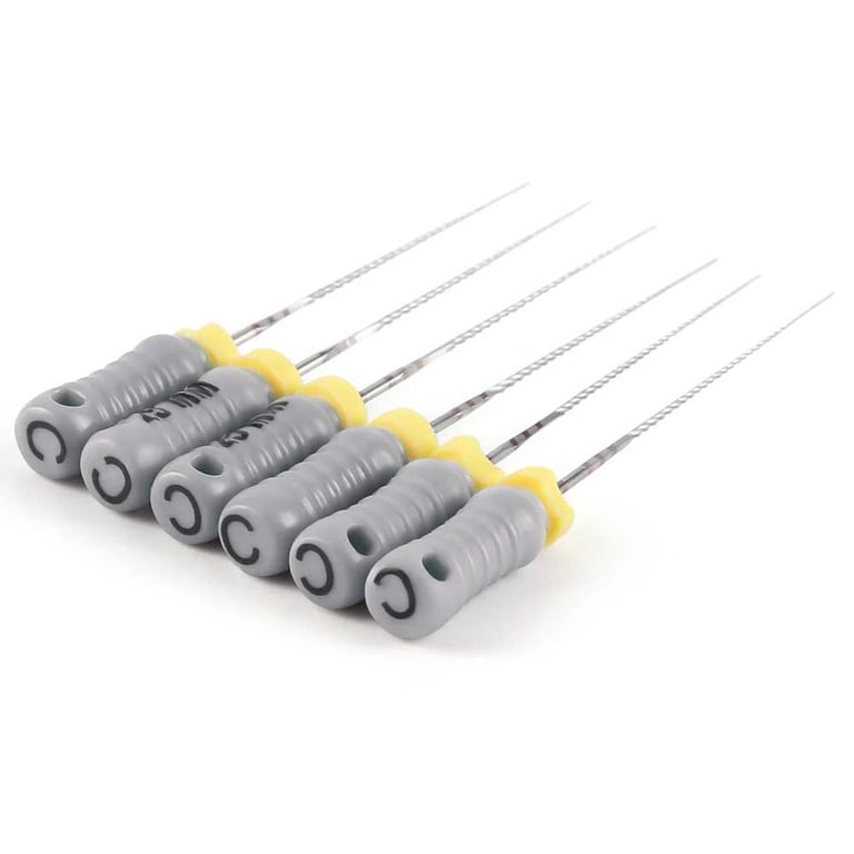JMU C+Files, 25mm, #08, 6/Pk. Hand use files are mainly suitable for calcified and curved root