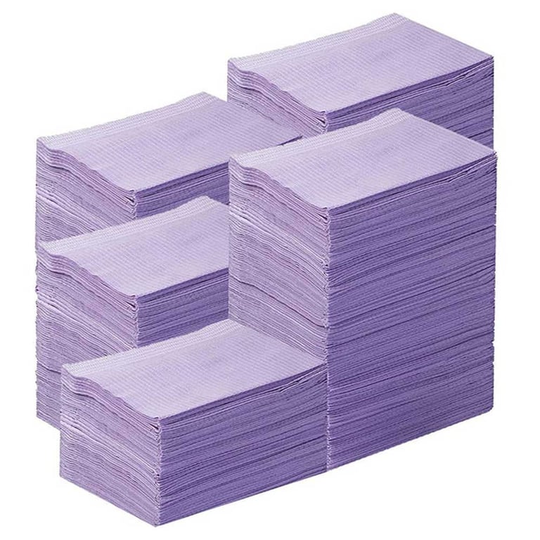JMU Patient Bibs Lavender, 13" x 18", 2-Ply Paper/1-Ply Poly, 500/Case. High water absorbency