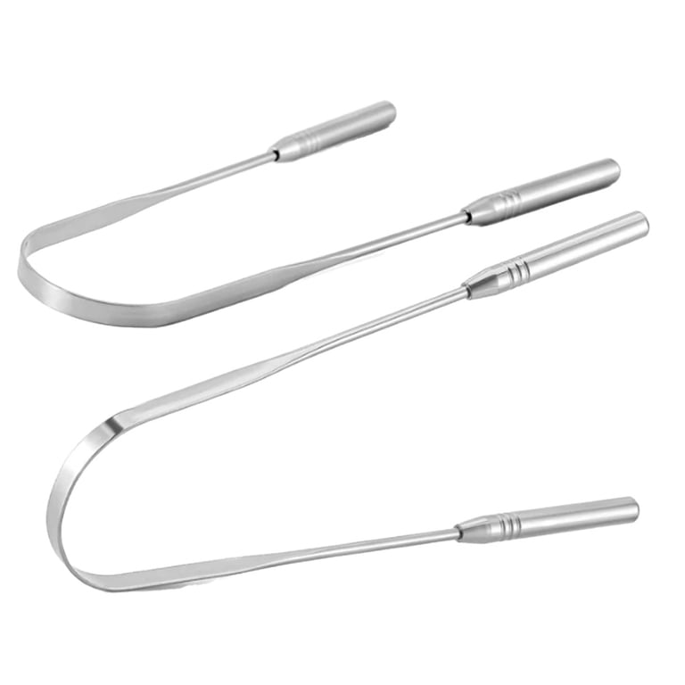 JMU Stainless Steel Tongue Cleaner with Travel Case, 2/Pk. Hygienic clamp-shaped design