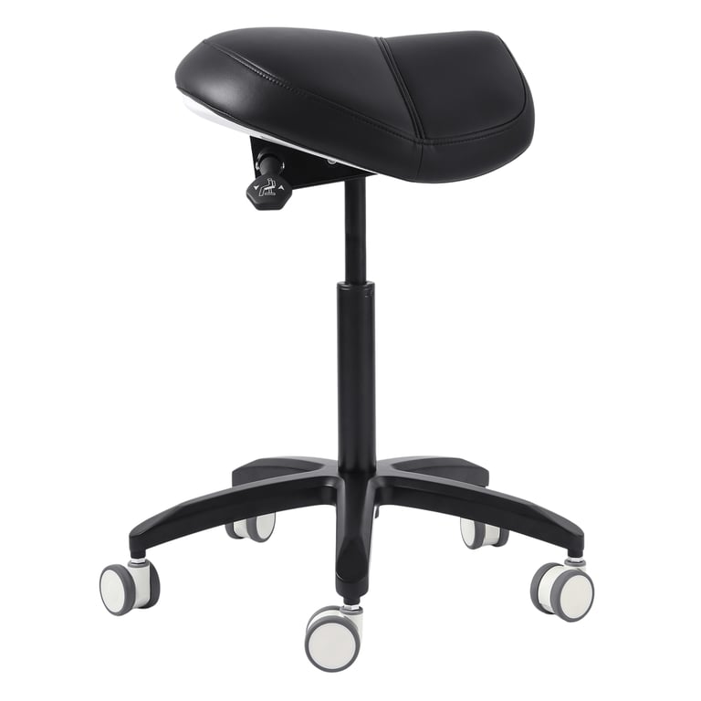 JMU Dental Saddle Stool, No Backrest, Black, 1/Pk