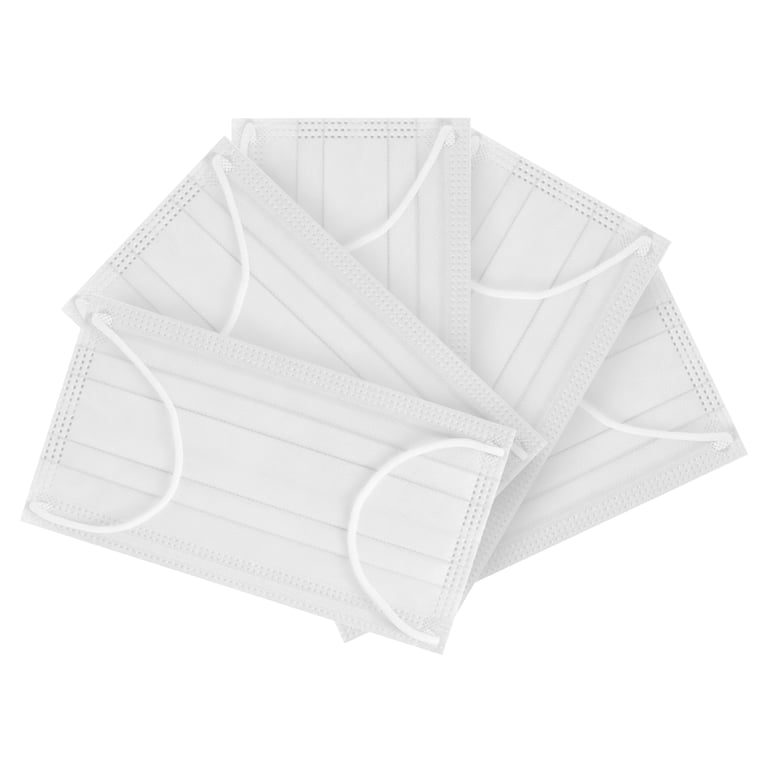 JMU Disposable Medical ASTM Level 3 Earloop Face Mask, 4-Ply, White, Case of 40 x 50/Box. Utilizes