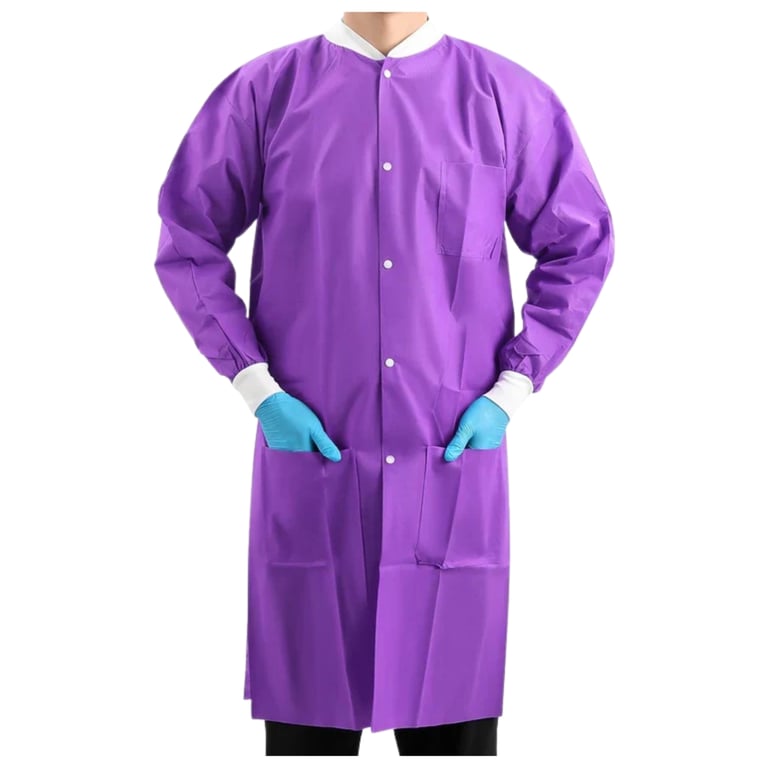 JMU Disposable SMS Knee-Length Lab Coat, Medium, 