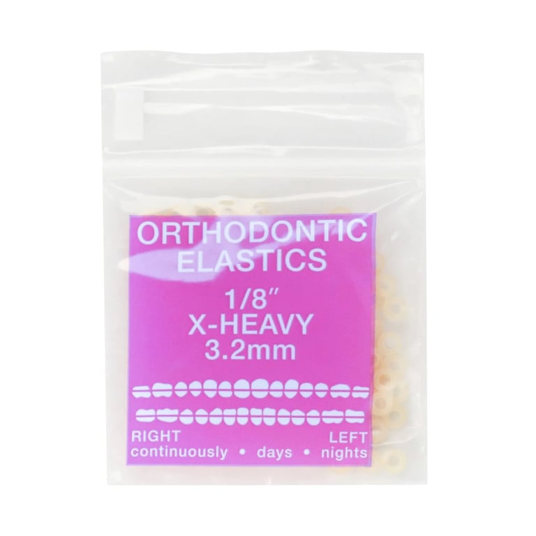 JMU Intraoral Latex Elastics, Extra Heavy, 1/8", Yellow, 100/Pk. Delivers consistent and accurate