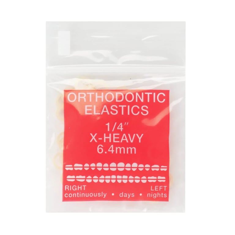 JMU Intraoral Latex Elastics, Extra Heavy, 1/4", Yellow, 100/Pk. Delivers consistent and accurate