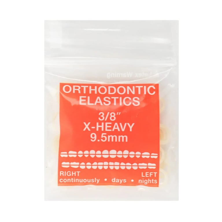 JMU Intraoral Latex Elastics, Extra Heavy, 3/8", Yellow, 100/Pk. Delivers consistent and accurate