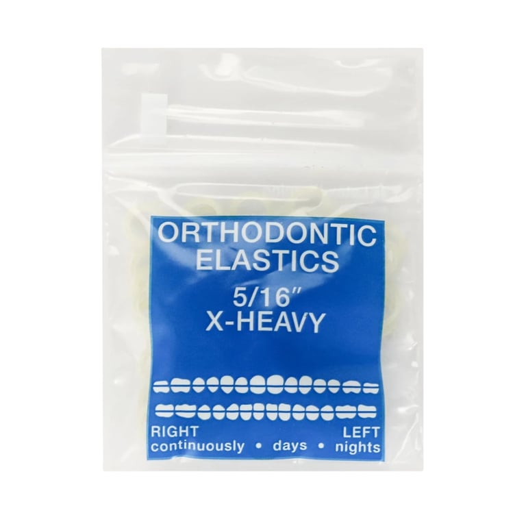 JMU Intraoral Latex Elastics, Extra Heavy, 5/16", Yellow, 100/Pk. Delivers consistent and accurate