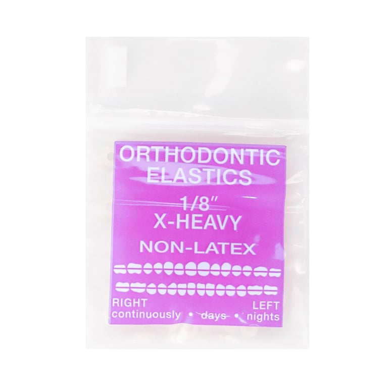 JMU Intraoral Latex-Free Elastics, Extra Heavy, 1/8", Clear, 100/Pk. Delivers consistent