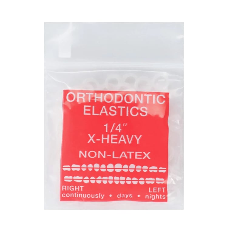 JMU Intraoral Latex-Free Elastics, Extra Heavy, 1/4", Clear, 100/Pk. Delivers consistent
