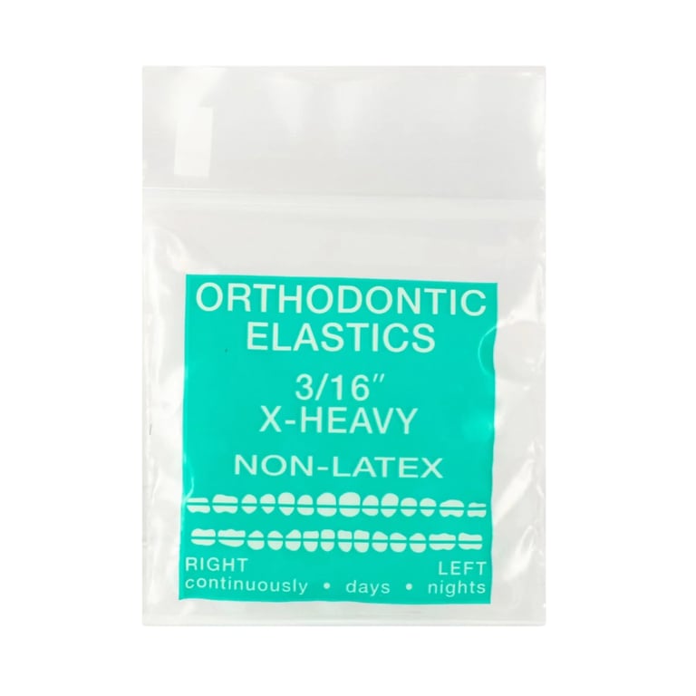JMU Intraoral Latex-Free Elastics, Extra Heavy, 3/16", Clear, 100/Pk. Delivers consistent