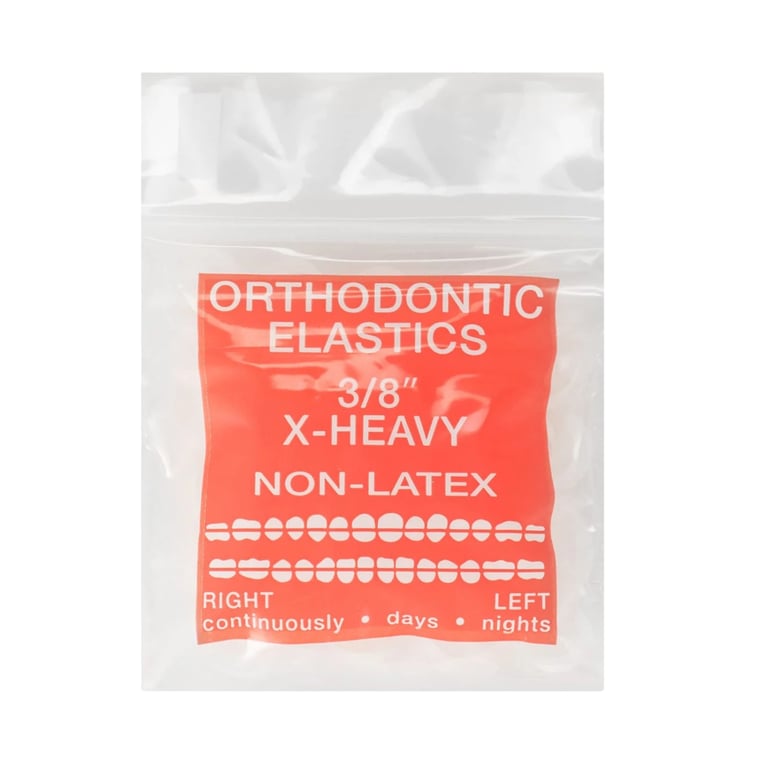 JMU Intraoral Latex-Free Elastics, Extra Heavy, 3/8", Clear, 100/Pk. Delivers consistent