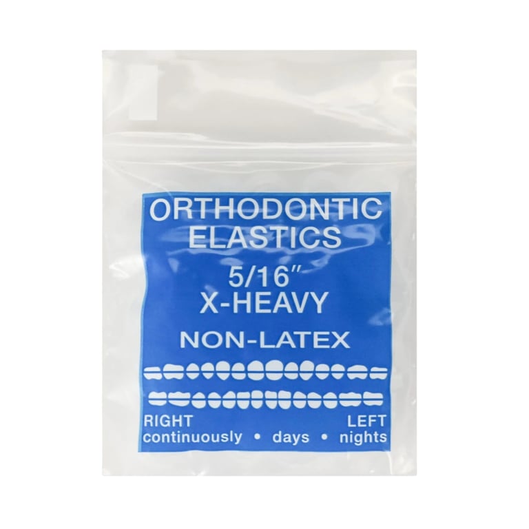 JMU Intraoral Latex-Free Elastics, Extra Heavy, 5/16", Clear, 100/Pk. Delivers consistent